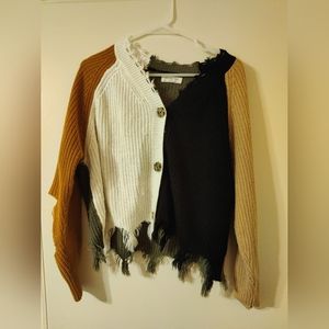 Multi color crop sweater